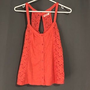 Garage Orange Tank Top with Cutout Back